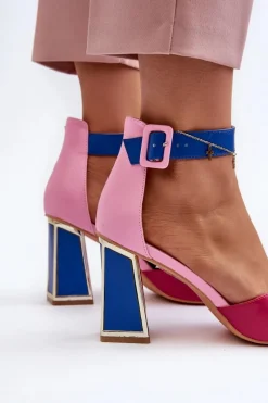 Sandały Na Słupku|Sandały Na Obcasie><noscript><img width=