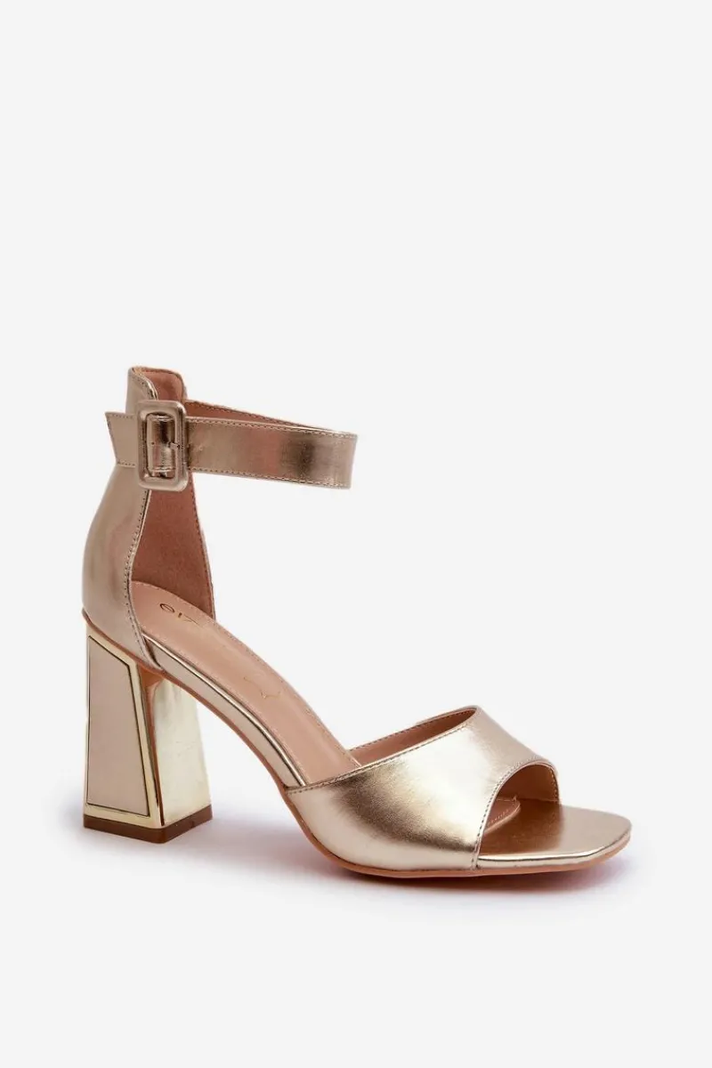 Clearance Evento Eleganckie Sandały Damskie Na Słupku Złote Rosazara