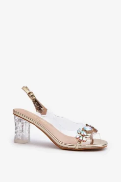 Sandały Na Słupku|Sandały Na Obcasie><noscript><img width=