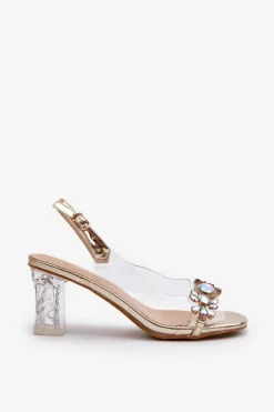 Sandały Na Słupku|Sandały Na Obcasie><noscript><img width=