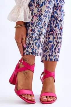 Sandały Na Obcasie>Boto Eleganckie Sandały Na Słupku Fuksja Michele