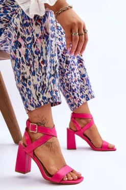 Sandały Na Obcasie>Boto Eleganckie Sandały Na Słupku Fuksja Michele