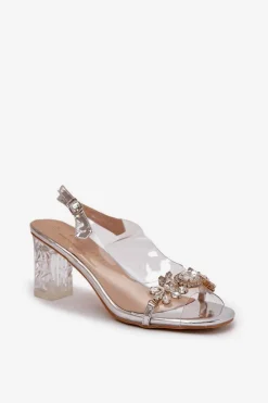 Sandały Na Słupku|Sandały Na Obcasie><noscript><img width=