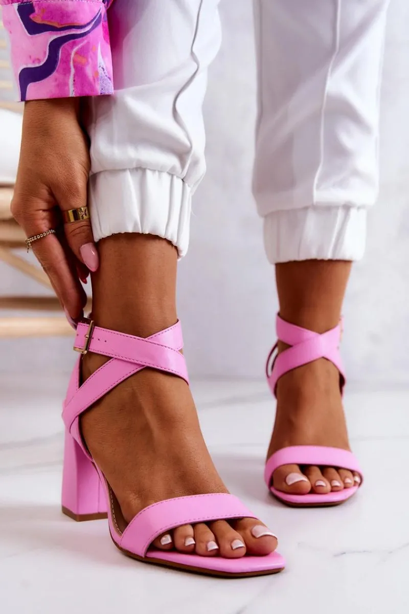 Sandały Na Obcasie>Boto Eleganckie Sandały Na Słupku Różowe Michele