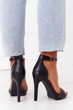 Sandały Na Obcasie>Boto Eleganckie Sandały Na Szpilce Czarne Glamour