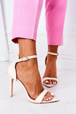 Sandały Na Obcasie>Boto Eleganckie Sandały Na Szpilce Lu Boo Beżowe