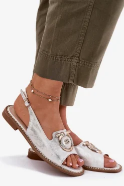 Sandały Płaskie><noscript><img width=