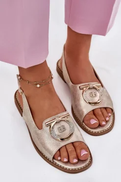 Sandały Płaskie><noscript><img width=