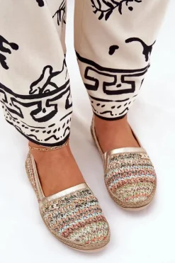 Espadryle Na Platformie>Zazoo Eleganckie Skórzane Espadryle Z Plecionką 10178 Multikolor Wielokolorowy