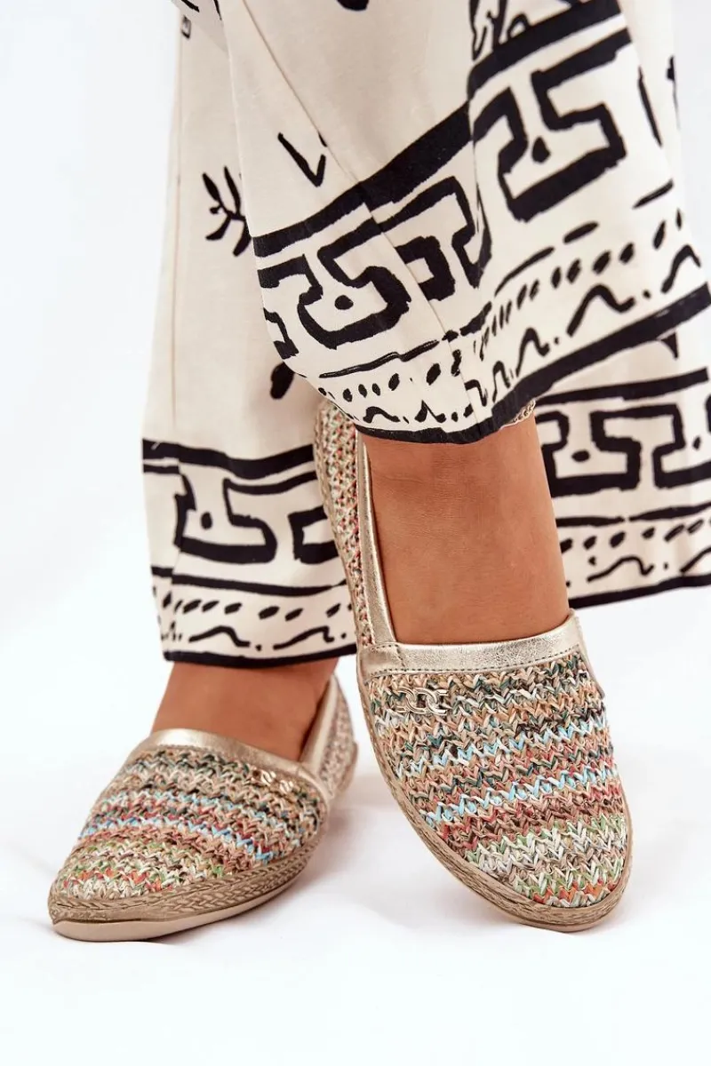 Espadryle Na Platformie>Zazoo Eleganckie Skórzane Espadryle Z Plecionką 10178 Multikolor Wielokolorowy