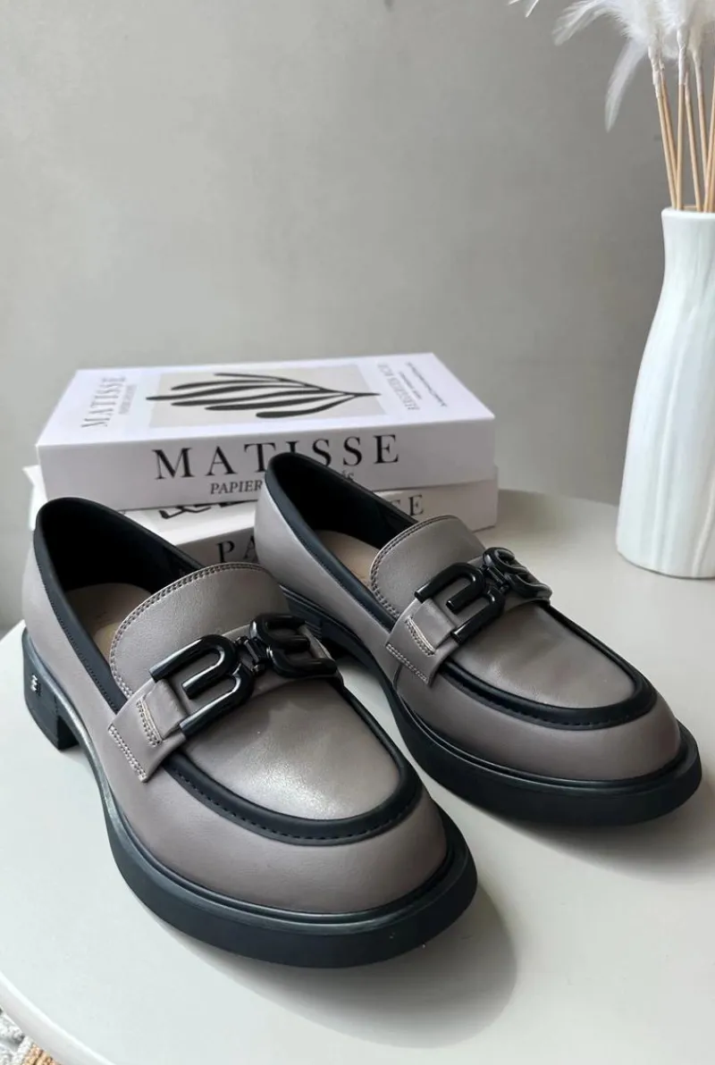 Online Eleganckie Skórzane Mokasyny Damskie Ciemnobeżowe Triana Damskie Loafersy Damskie|Mokasyny Płaskie