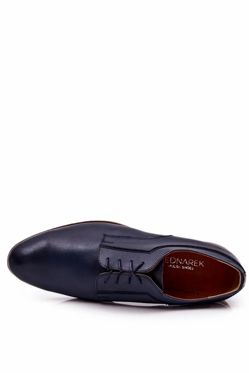 Online Boto Eleganckie Skórzane Półbuty Bednarek 684 Granatowe