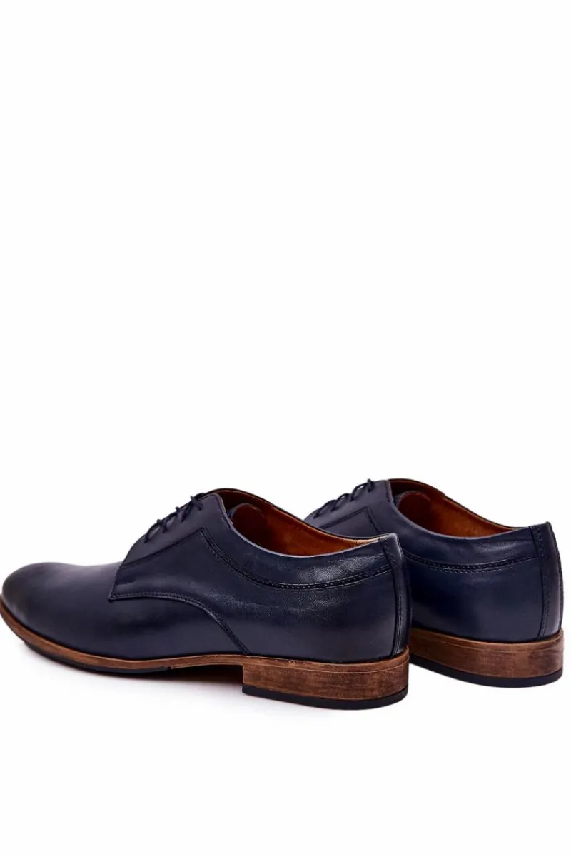 Online Boto Eleganckie Skórzane Półbuty Bednarek 684 Granatowe