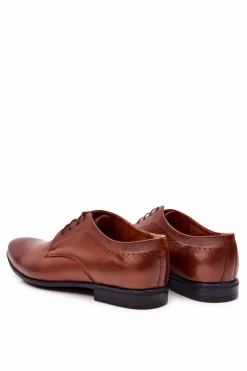 New Boto Eleganckie Skórzane Półbuty Bednarek 724 Brązowe