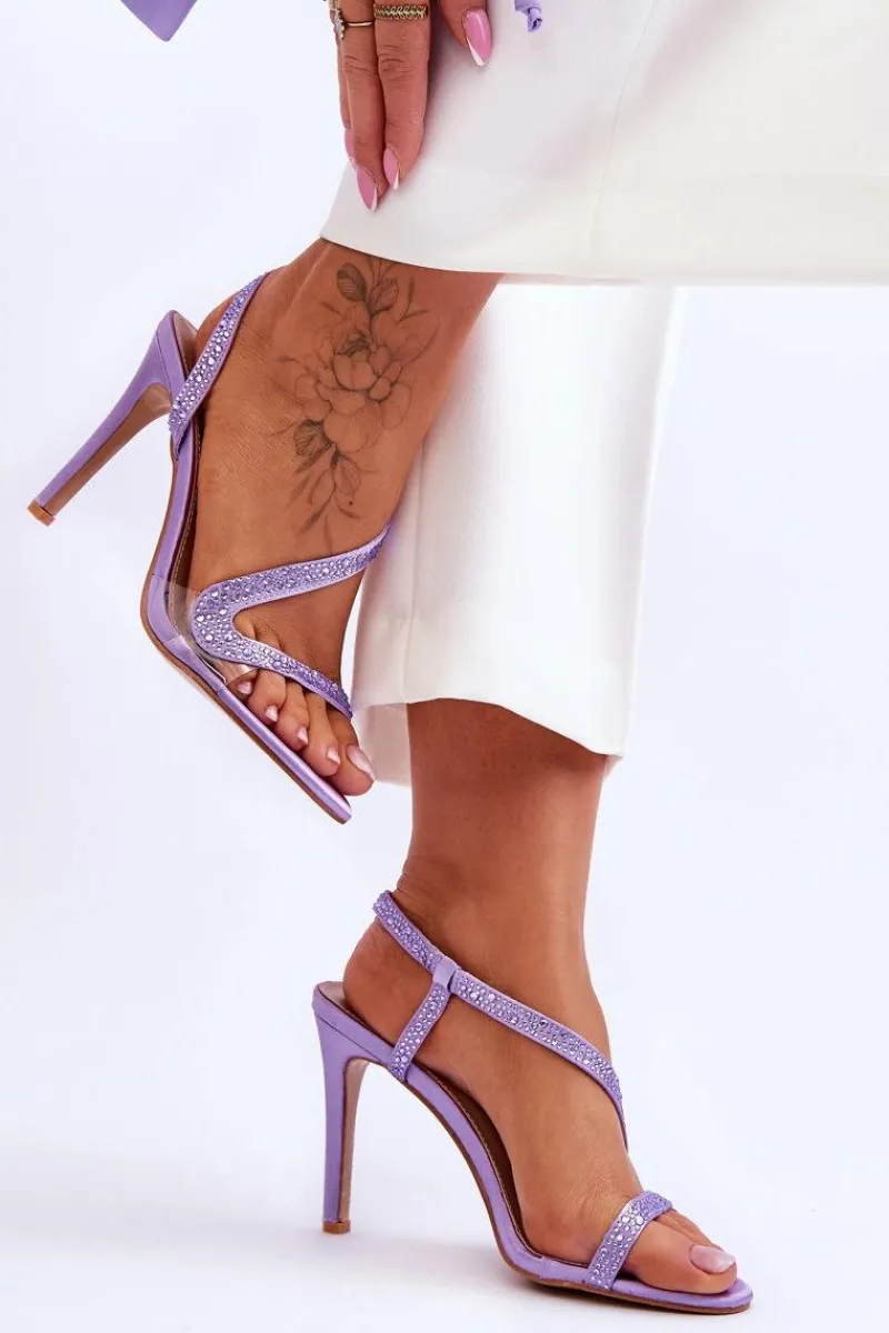 Sandały Na Obcasie>Boto Eleganckie Wsuwane Sandałki Na Obcasie Fioletowe Colima Fioletowy