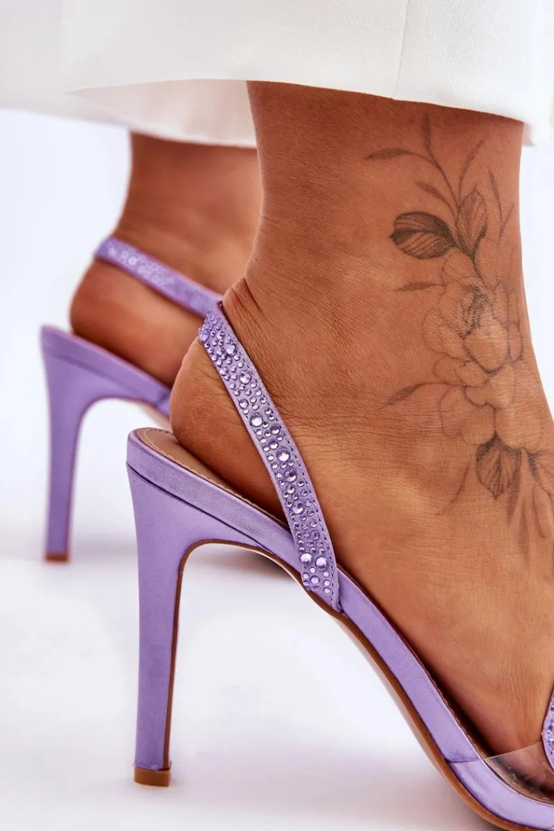 Sandały Na Obcasie>Boto Eleganckie Wsuwane Sandałki Na Obcasie Fioletowe Colima Fioletowy