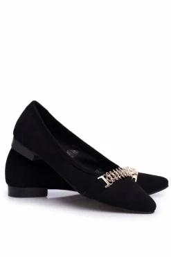 Best Boto Eleganckie Zamszowe Baleriny Czarne Nicole 2466