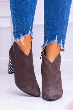 Botki Na Słupku|Brązowe I Beżowe Botki><noscript><img width=