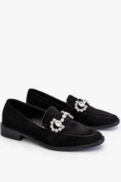 Eleganckie Zamszowe Mokasyny Czarne Aliya Damskie Mokasyny Damskie Zamszowe