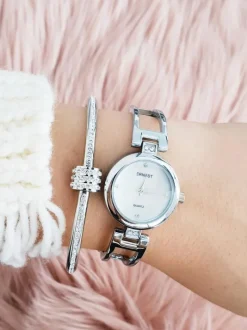 Discount Ernest Damski Srebrny Zegarek na Bransolecie Claus