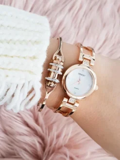 Best Damski Zegarek na Bransolecie Claus Różowe Złoto Zegarki