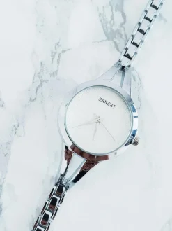 Sale Srebrny Damski Zegarek na Bransolecie Classy Zegarki