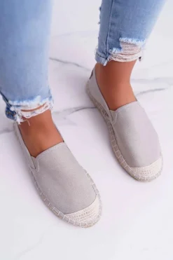 Best Cross Jeans Espadryle Damskie Szare DD2R4104