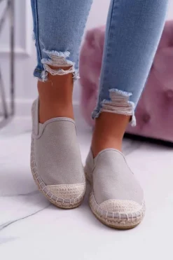 Best Cross Jeans Espadryle Damskie Szare DD2R4104