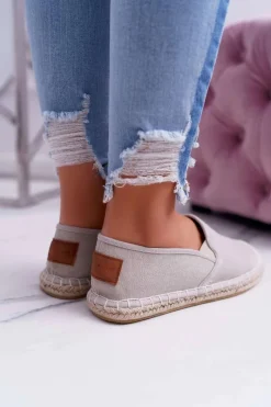Best Cross Jeans Espadryle Damskie Szare DD2R4104