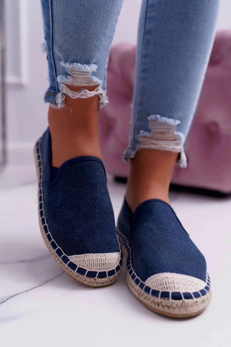 Clearance Cross Jeans Espadryle Damskie Granatowe DD2R4108