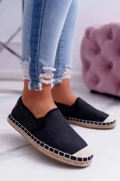 Czarne Espadryle>Cross Jeans Espadryle Damskie Czarne DD2R4106