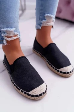 Czarne Espadryle>Cross Jeans Espadryle Damskie Czarne DD2R4106