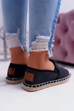 Czarne Espadryle></noscript>Cross Jeans Espadryle Damskie Czarne DD2R4106