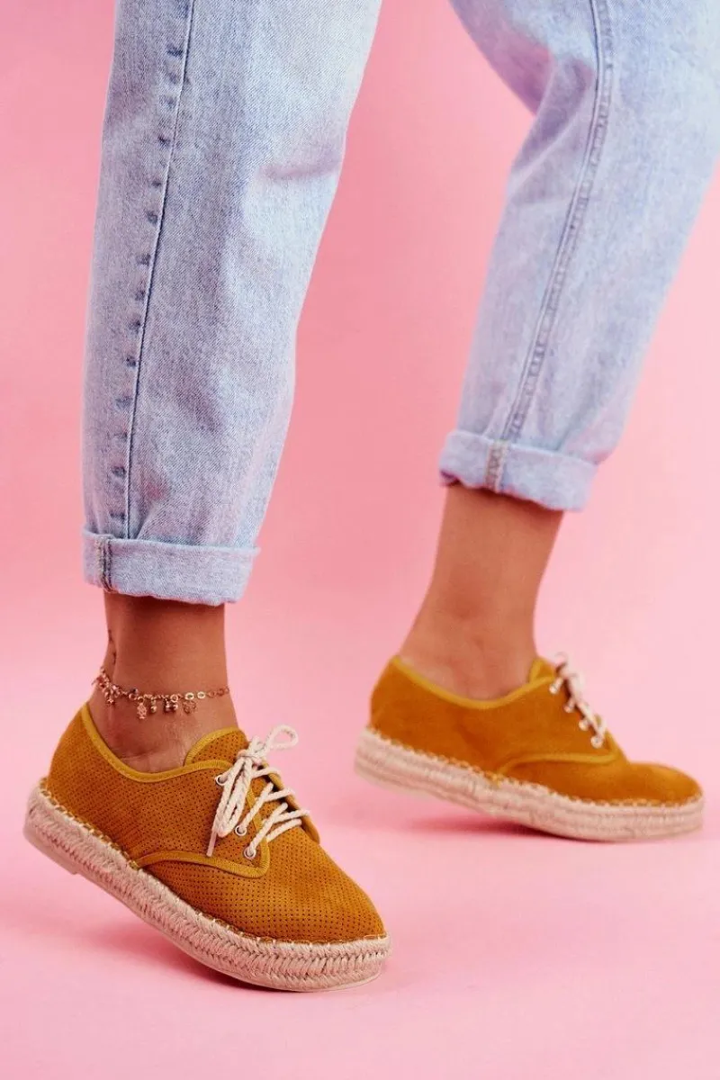 Espadryle Damskie Na Platformie Lniane Żółte Sonya Damskie Czarne Espadryle