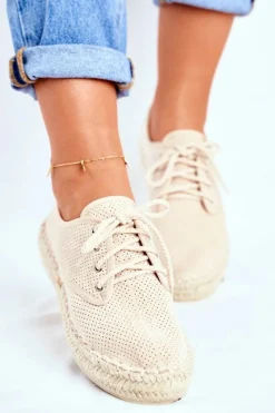 Online Espadryle Damskie Na Platformie Lniane Beżowe Sonya Damskie Czarne Espadryle