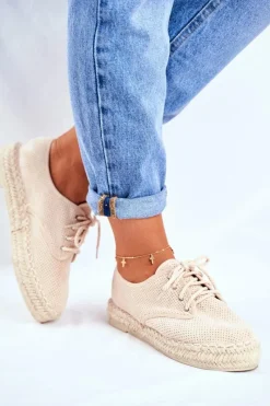 Online Espadryle Damskie Na Platformie Lniane Beżowe Sonya Damskie Czarne Espadryle