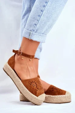 Best Boto Espadryle Damskie Na Platformie Lniane Camel Palermo