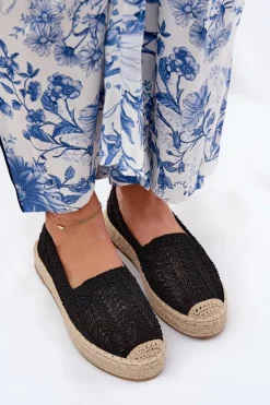Espadryle Damskie Na Platformie Vinceza 17392 Czarne Damskie Espadryle Na Platformie