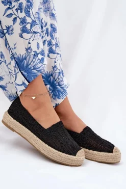 Espadryle Damskie Na Platformie Vinceza 17392 Czarne Damskie Espadryle Na Platformie