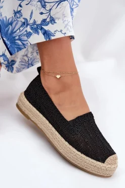 Espadryle Damskie Na Platformie Vinceza 17392 Czarne Damskie Espadryle Na Platformie