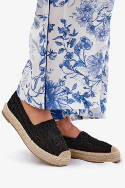 Espadryle Damskie Na Platformie Vinceza 17392 Czarne Damskie Espadryle Na Platformie