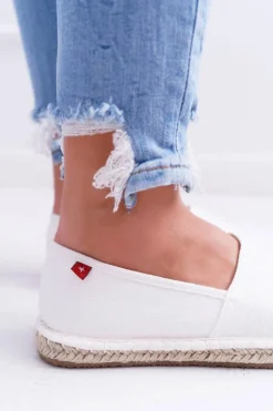 New Big Star Shoes Espadryle Damskie Pleciona Podeszwa Białe Big Star DD274A148