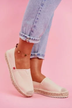 Czarne Espadryle>Big Star Shoes Espadryle Damskie Pleciona Podeszwa Beżowe Big Star FF274A500