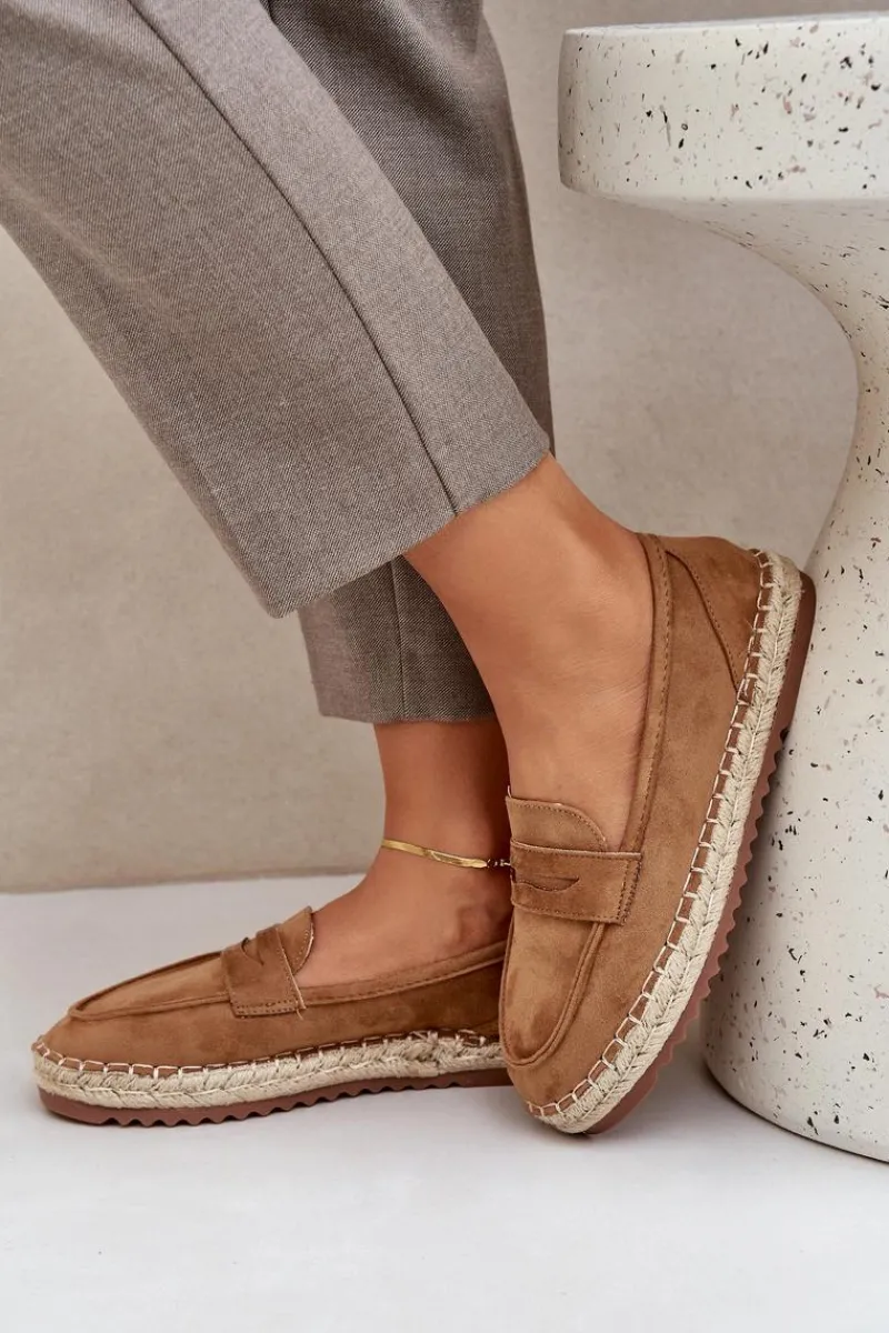 Clearance Boto Espadryle Damskie Z Jutową Plecionką Na Płaskiej Podeszwie Camel Shilova