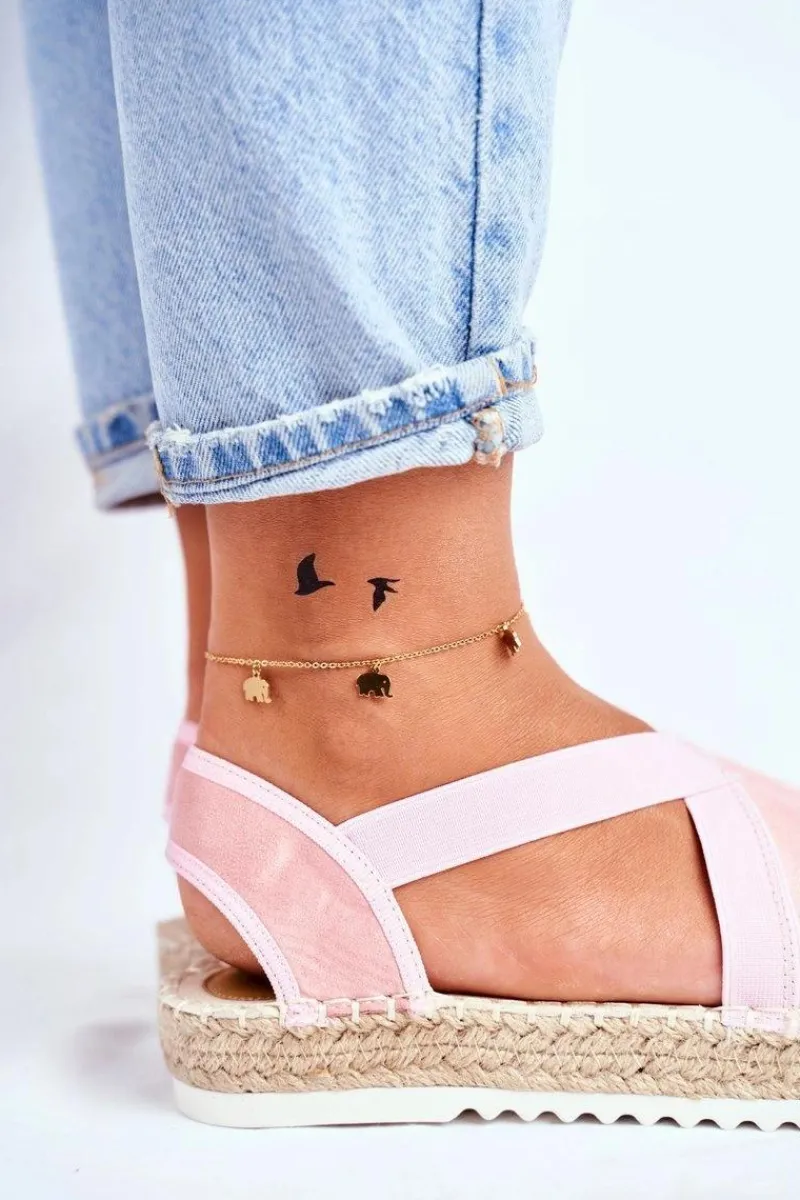 Czarne Espadryle>Boto Espadryle Damskie z wycięciem Różowe Motive