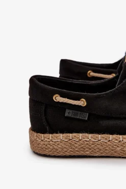 New Big Star Shoes Espadryle Męskie Sznurowane Big Star NN174051 Czarny