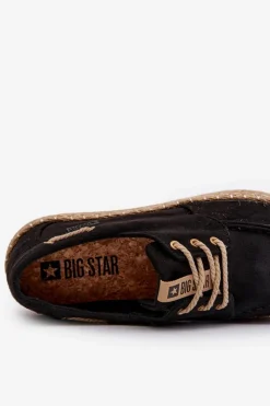 New Big Star Shoes Espadryle Męskie Sznurowane Big Star NN174051 Czarny