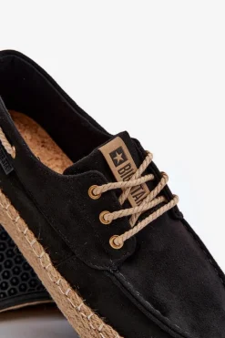 New Big Star Shoes Espadryle Męskie Sznurowane Big Star NN174051 Czarny