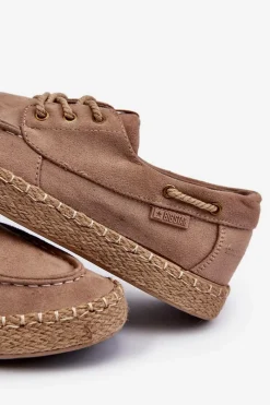 Mokasyny Sznurowane|Półbuty Casual></noscript>Big Star Shoes Espadryle Męskie Sznurowane Big Star NN174054 Beżowe