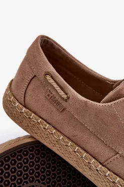 Mokasyny Sznurowane|Półbuty Casual></noscript>Big Star Shoes Espadryle Męskie Sznurowane Big Star NN174054 Beżowe